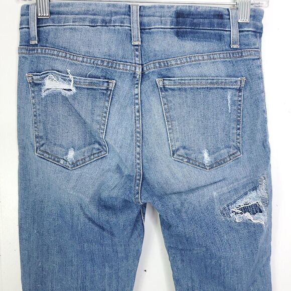 Flying Monkey Jeans Womens 25 Patchwork Skinny Asymmetrical Raw Hem Distressed - Picture 7 of 12